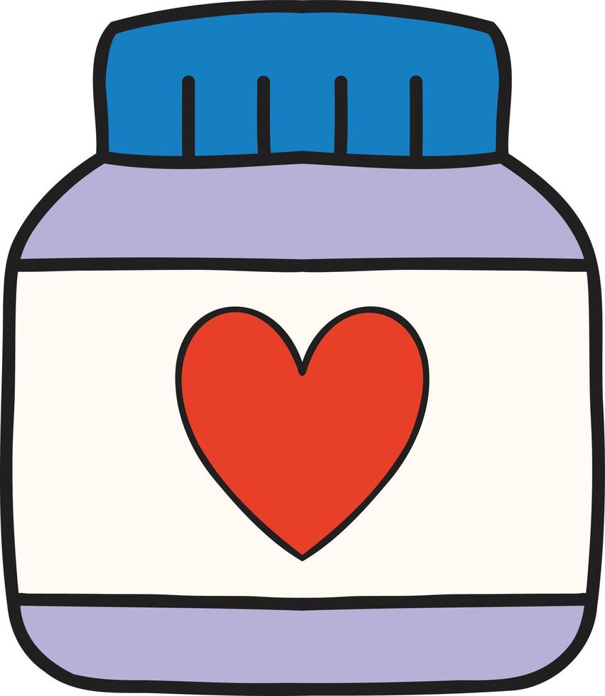 Hand Drawn pills and medicine bottles illustration vector