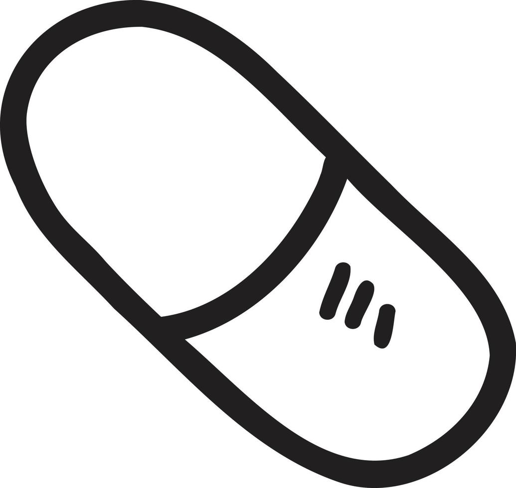 Hand Drawn capsule pill illustration vector