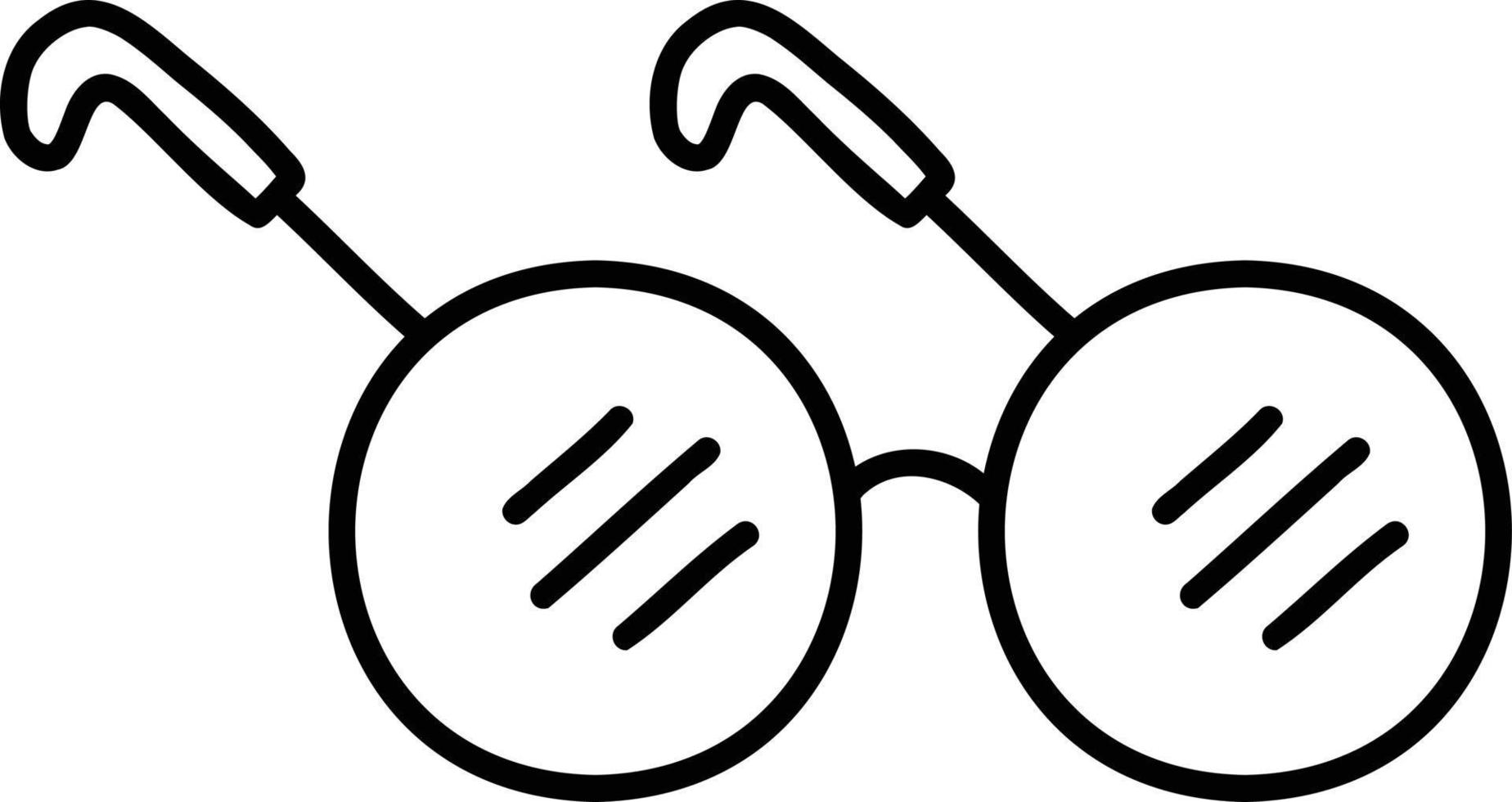 Hand Drawn round glasses illustration vector