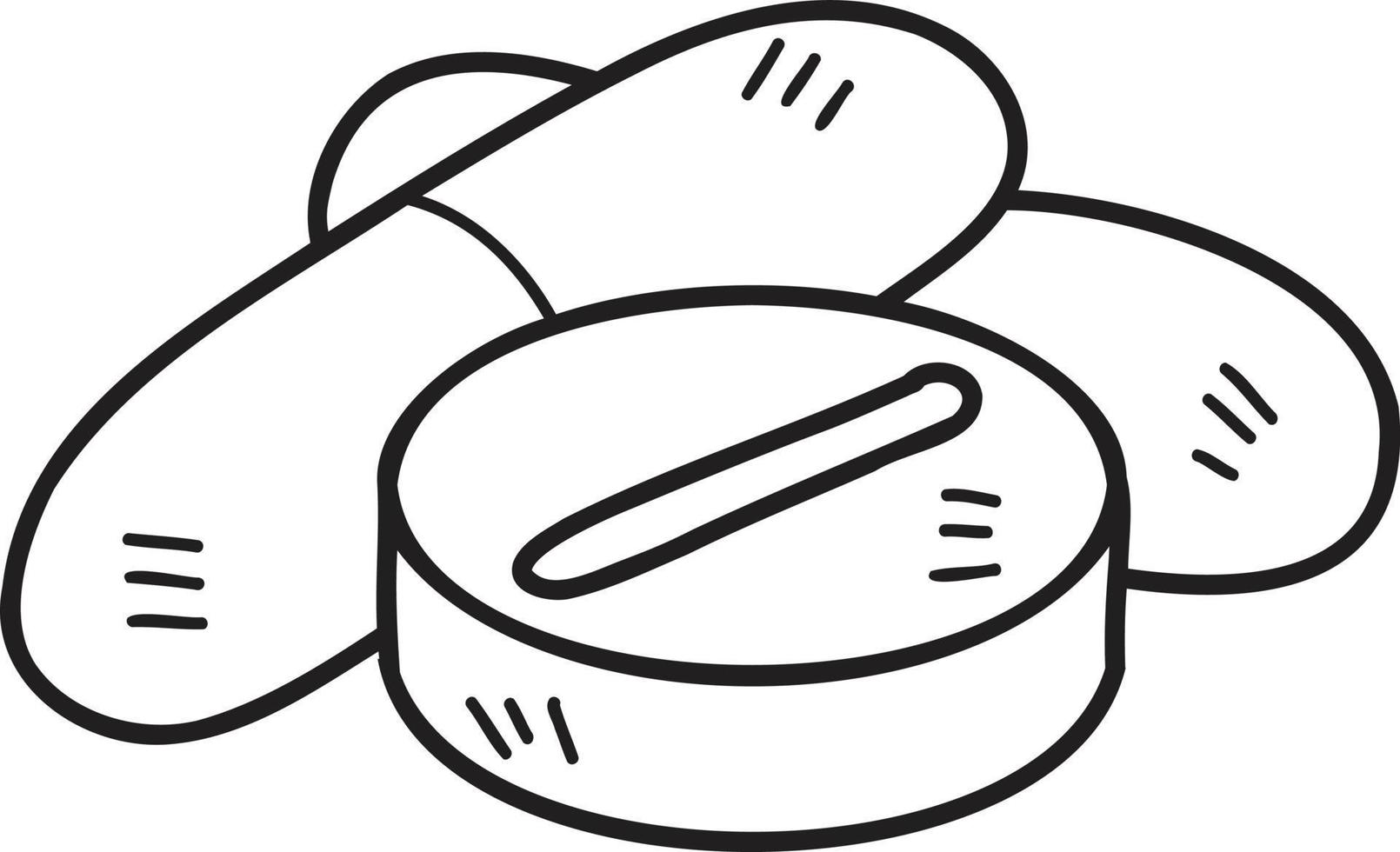 Hand Drawn capsule pill illustration vector