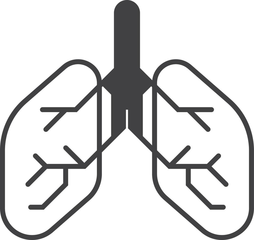 lungs illustration in minimal style vector