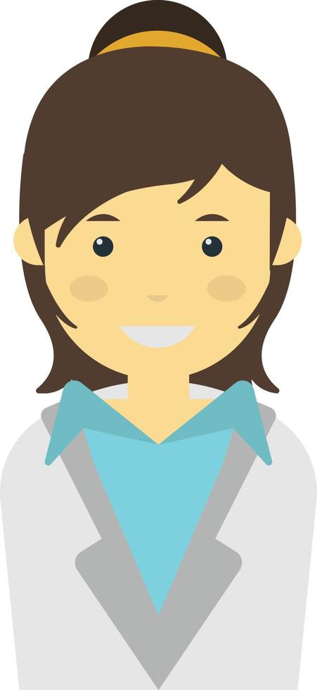 female office worker illustration in minimal style vector