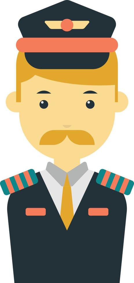 male pilot illustration in minimal style vector