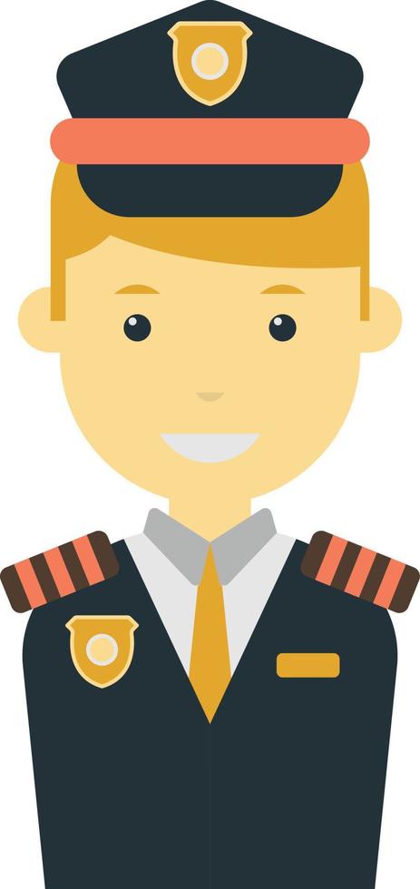 ilustración de piloto masculino en estilo minimalista vector