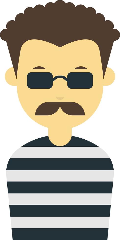 thief man illustration in minimal style vector