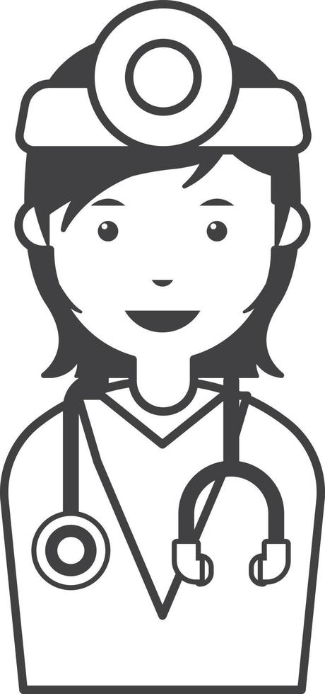 female doctor illustration in minimal style vector