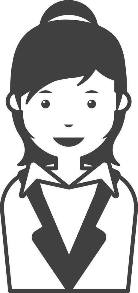 ilustración de trabajadora de oficina femenina en estilo minimalista vector