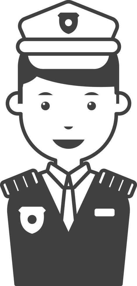 male pilot illustration in minimal style vector