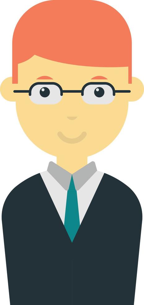 male office worker illustration in minimal style vector