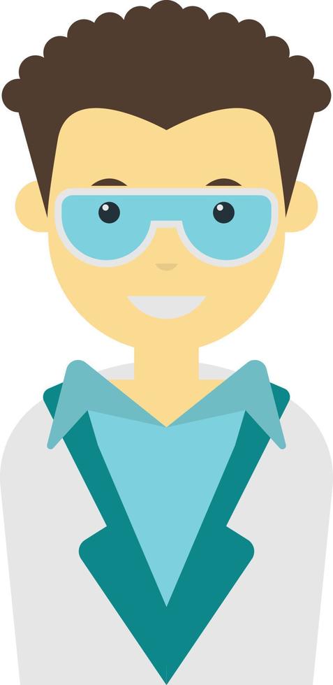 male scientist illustration in minimal style vector