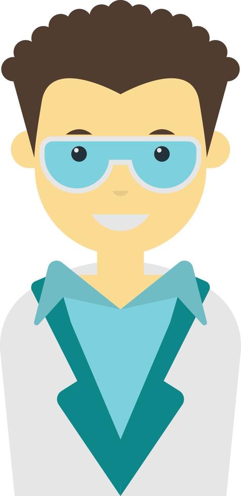 male scientist illustration in minimal style vector