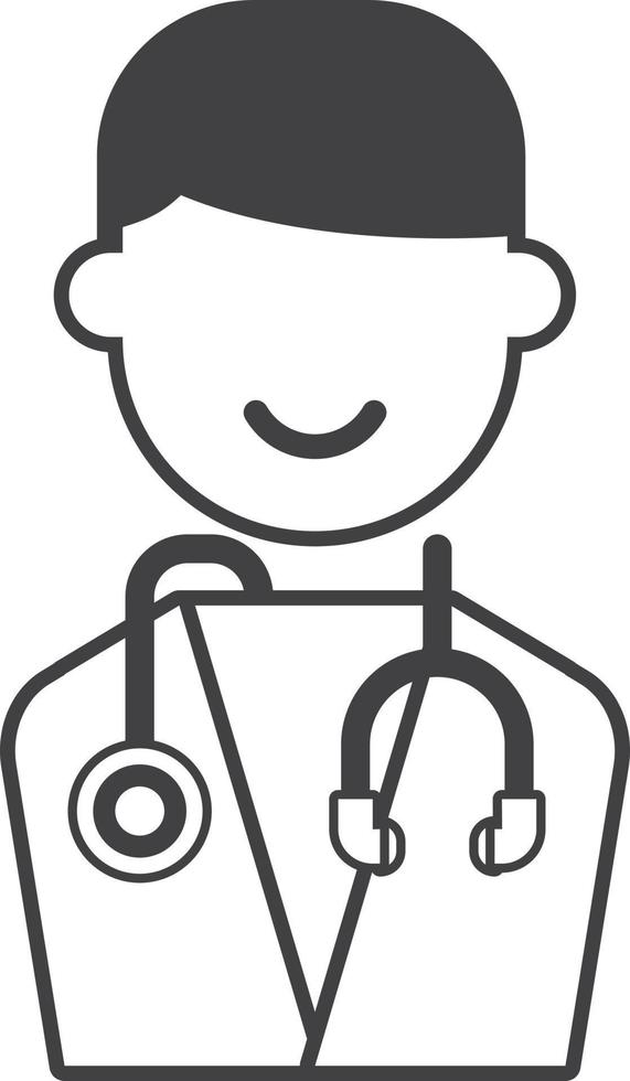 male doctor illustration in minimal style vector