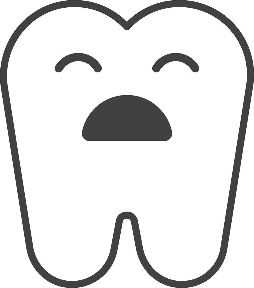 ilustración de caries dental en estilo minimalista vector