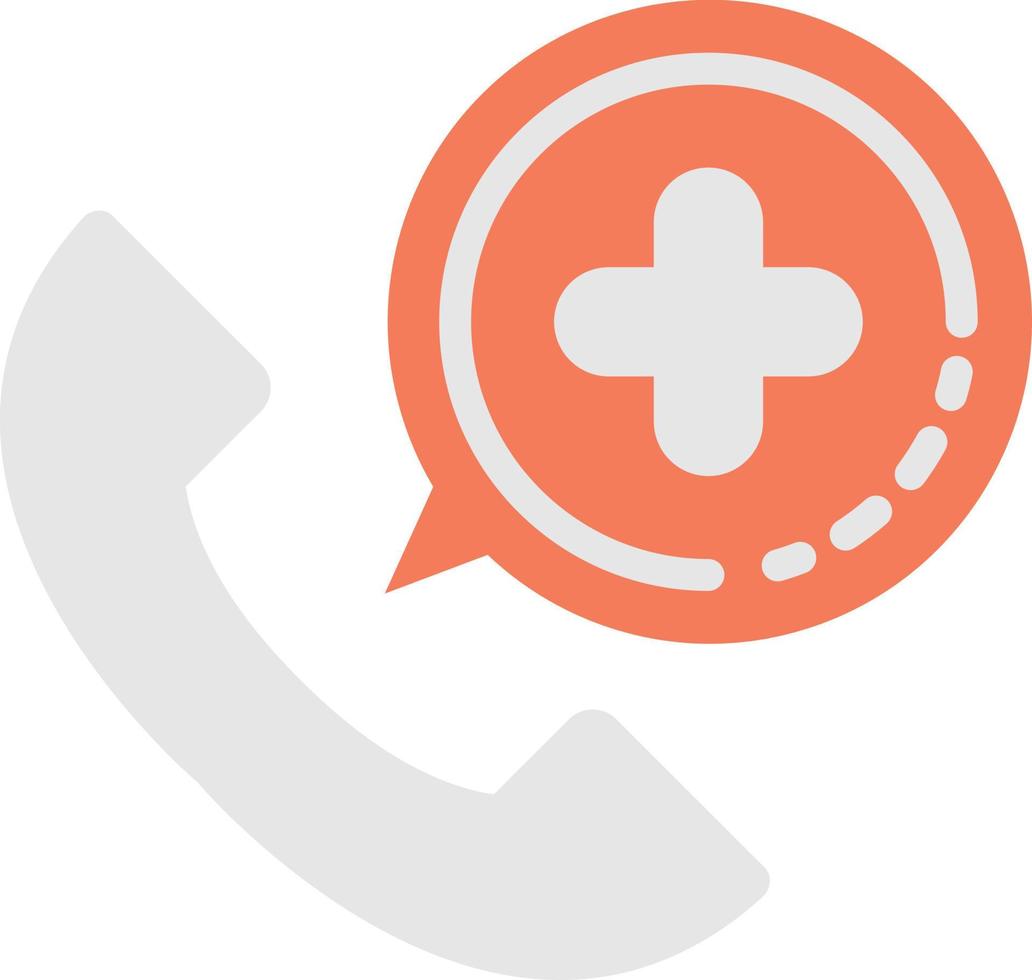 hospital and phone icon illustration in minimal style vector