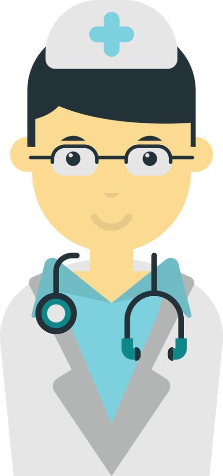 male doctor illustration in minimal style vector
