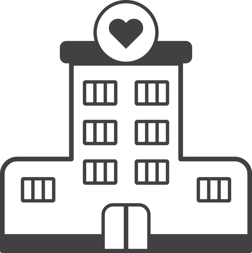 hospital building illustration in minimal style vector