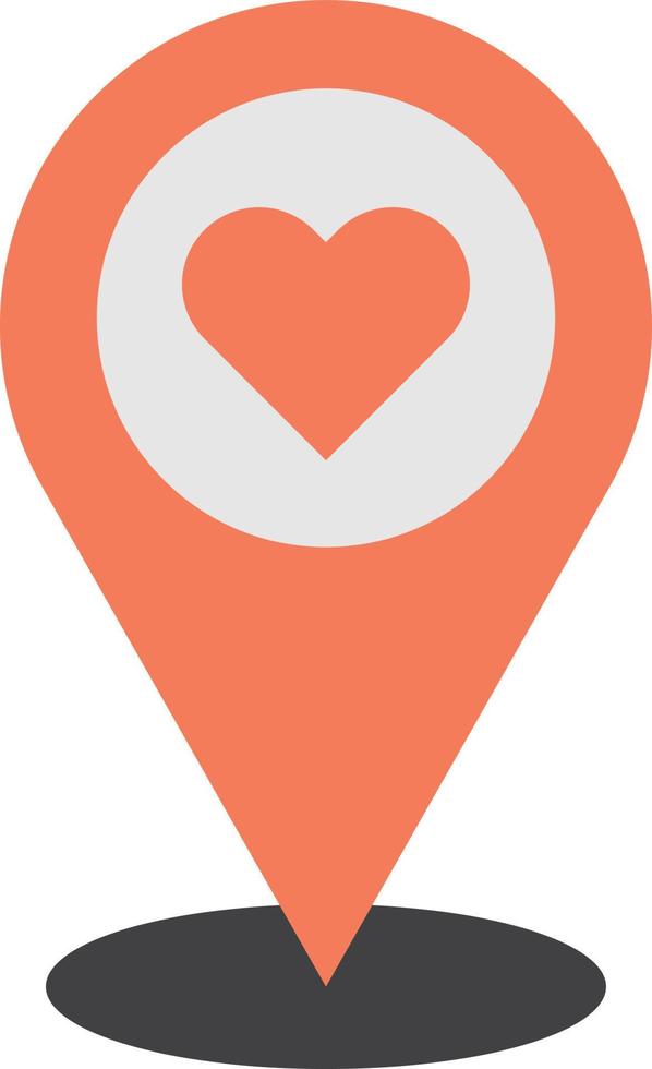 Location pins and hearts illustration in minimal style vector