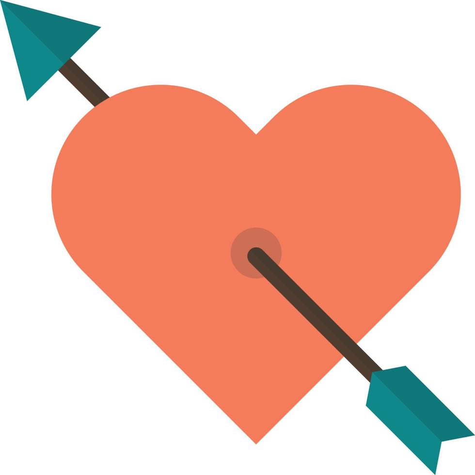 arrow with heart illustration in minimal style vector