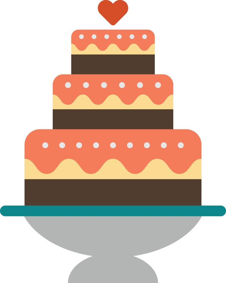 ilustración de pastel de bodas en estilo minimalista vector