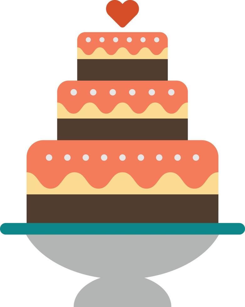 wedding cake illustration in minimal style vector