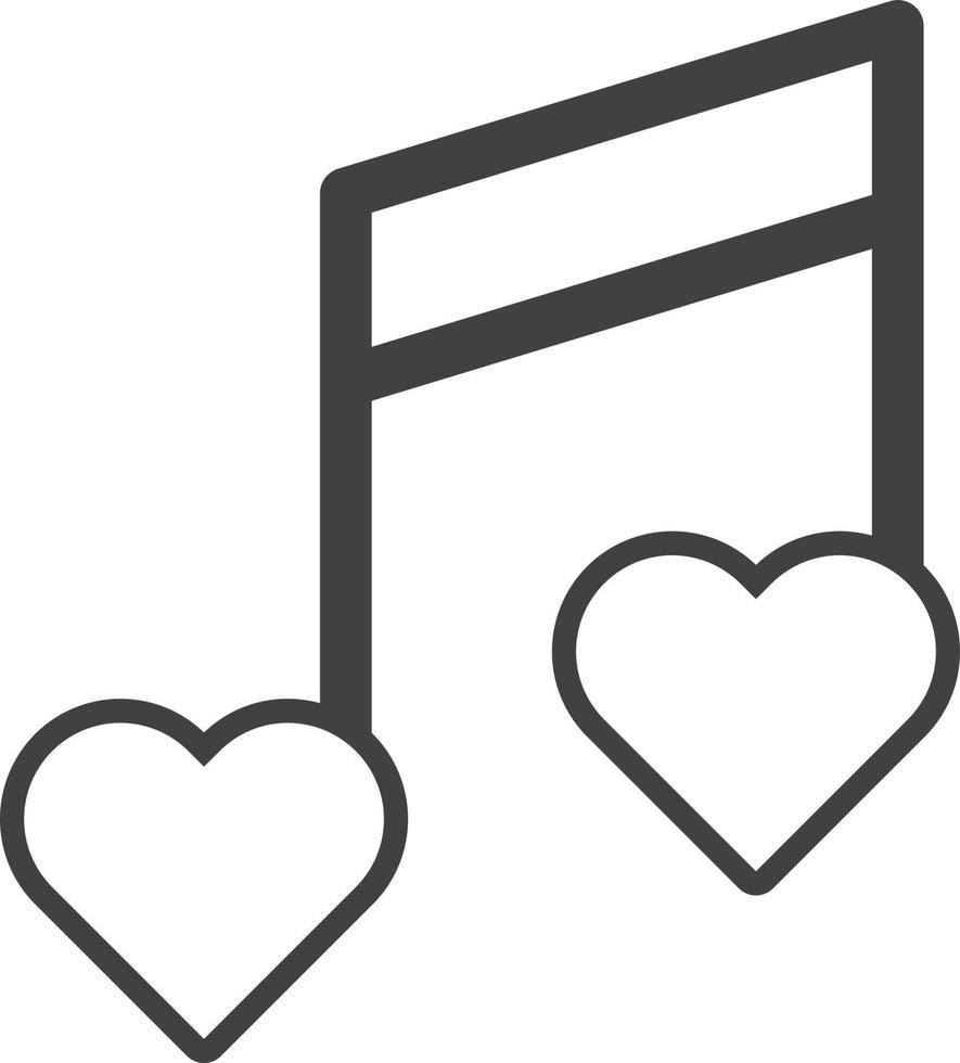 musical notes and heart illustration in minimal style vector