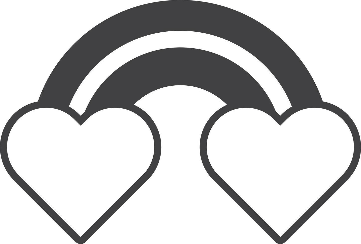 rainbow and heart illustration in minimal style vector