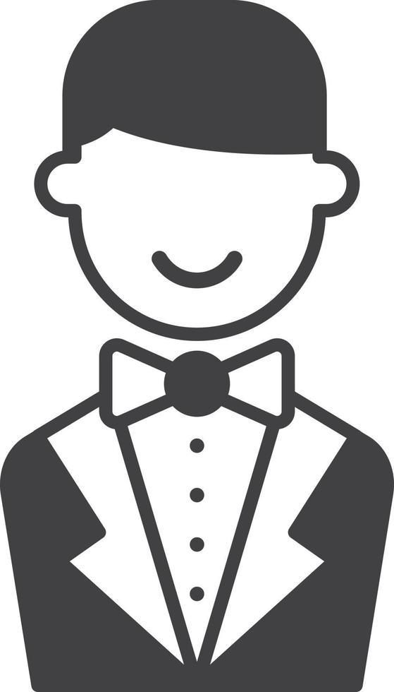 groom suit illustration in minimal style vector