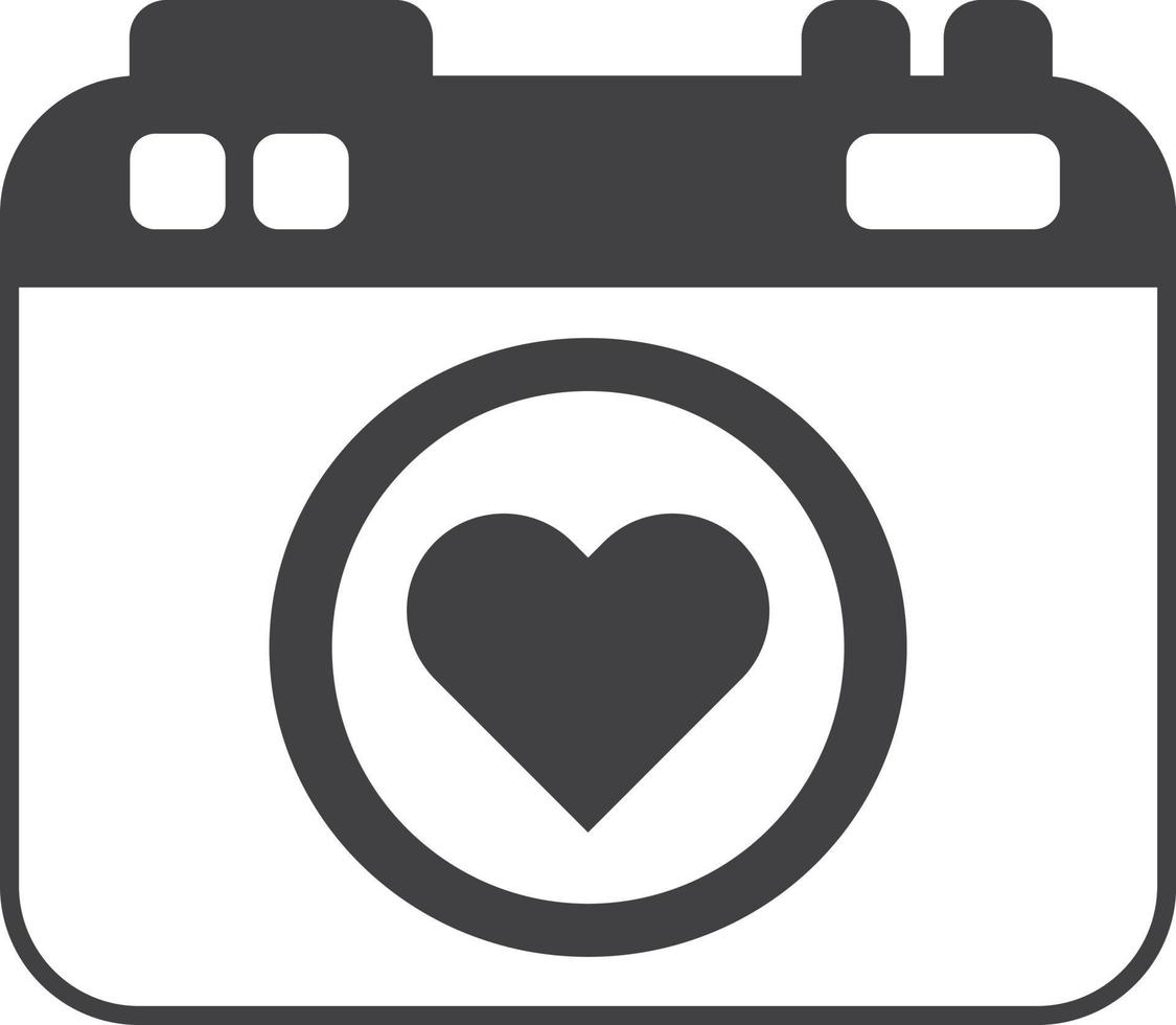 cámara digital e ilustración de corazón en estilo minimalista vector