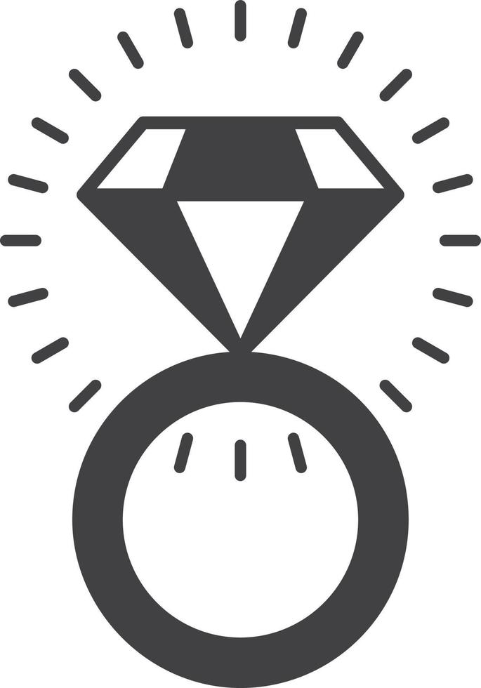 diamond ring illustration in minimal style vector