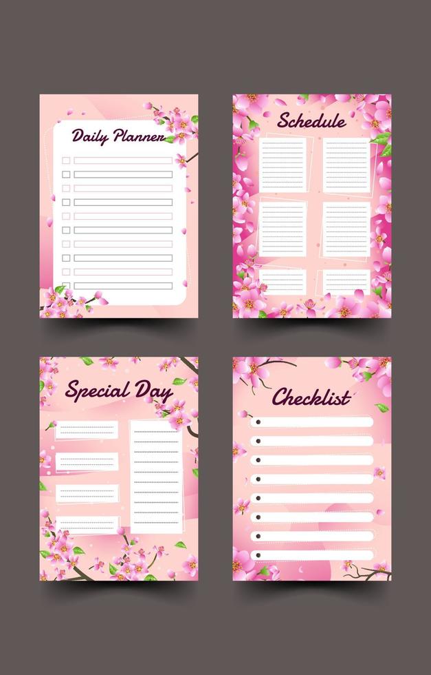 Journal Template with Peach Blossom vector