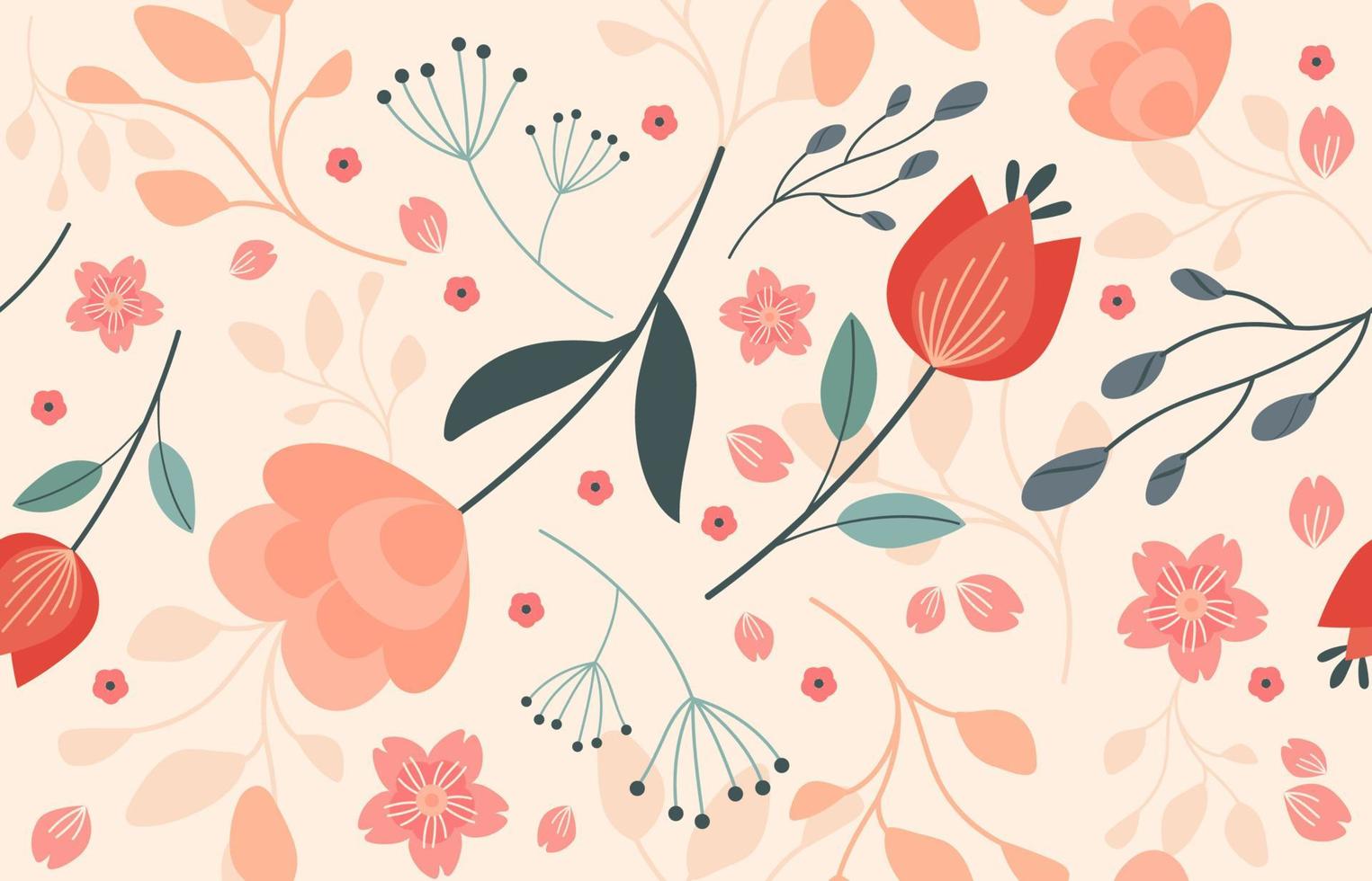 Feminine Spring Floral Abstract Pattern vector