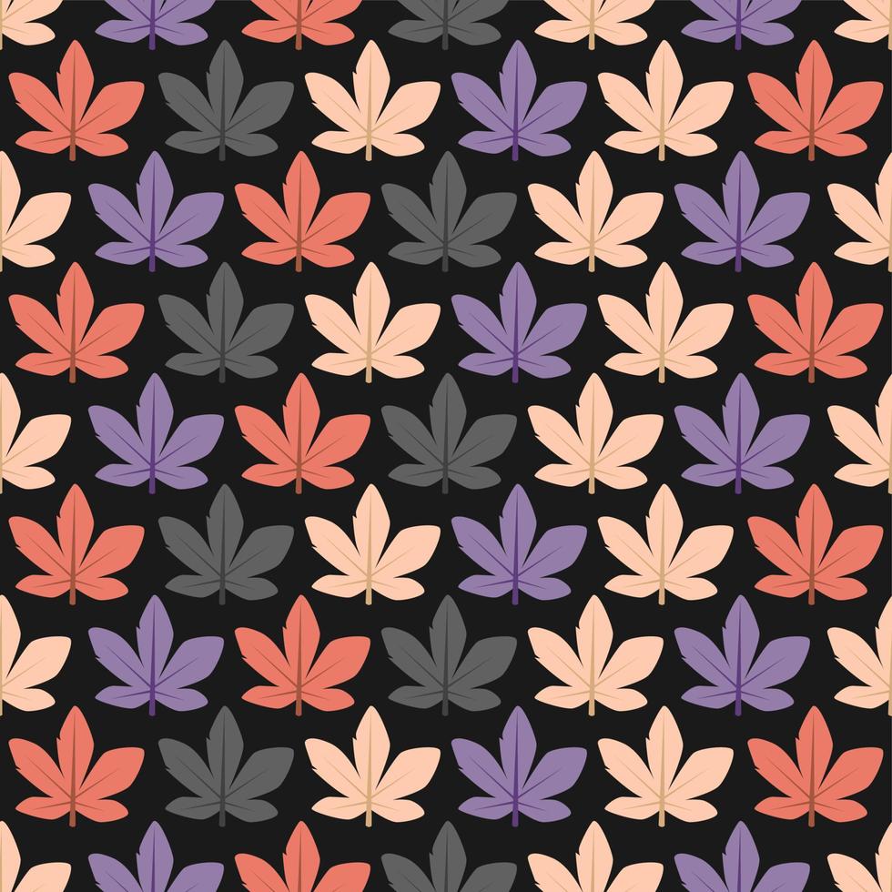 Autumn leaves seamless pattern background set vector