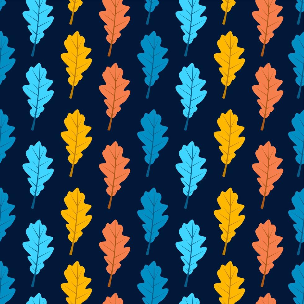 Autumn leaves seamless pattern background set vector