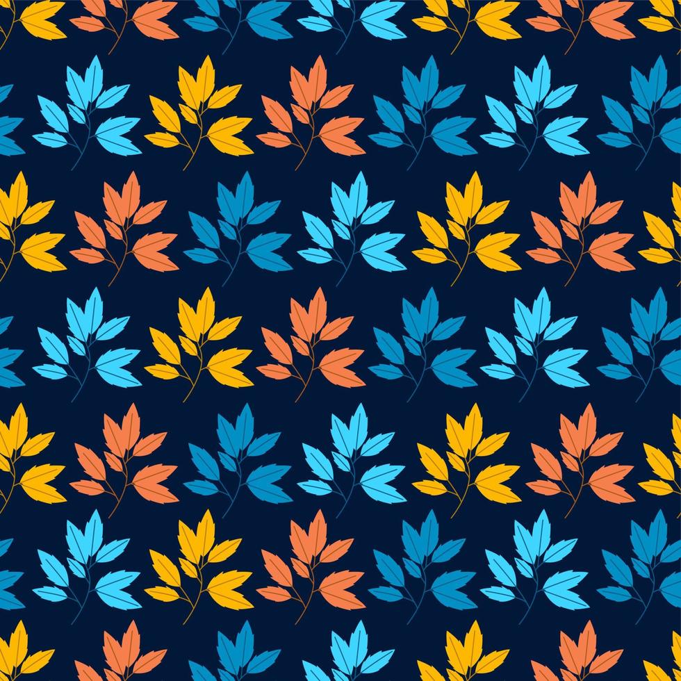Autumn leaves seamless pattern background set vector