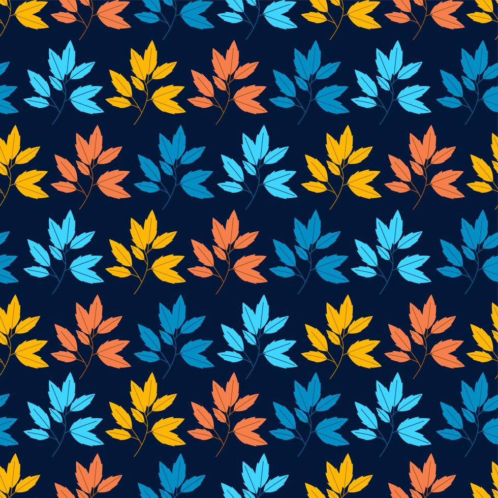 Autumn leaves seamless pattern background set vector