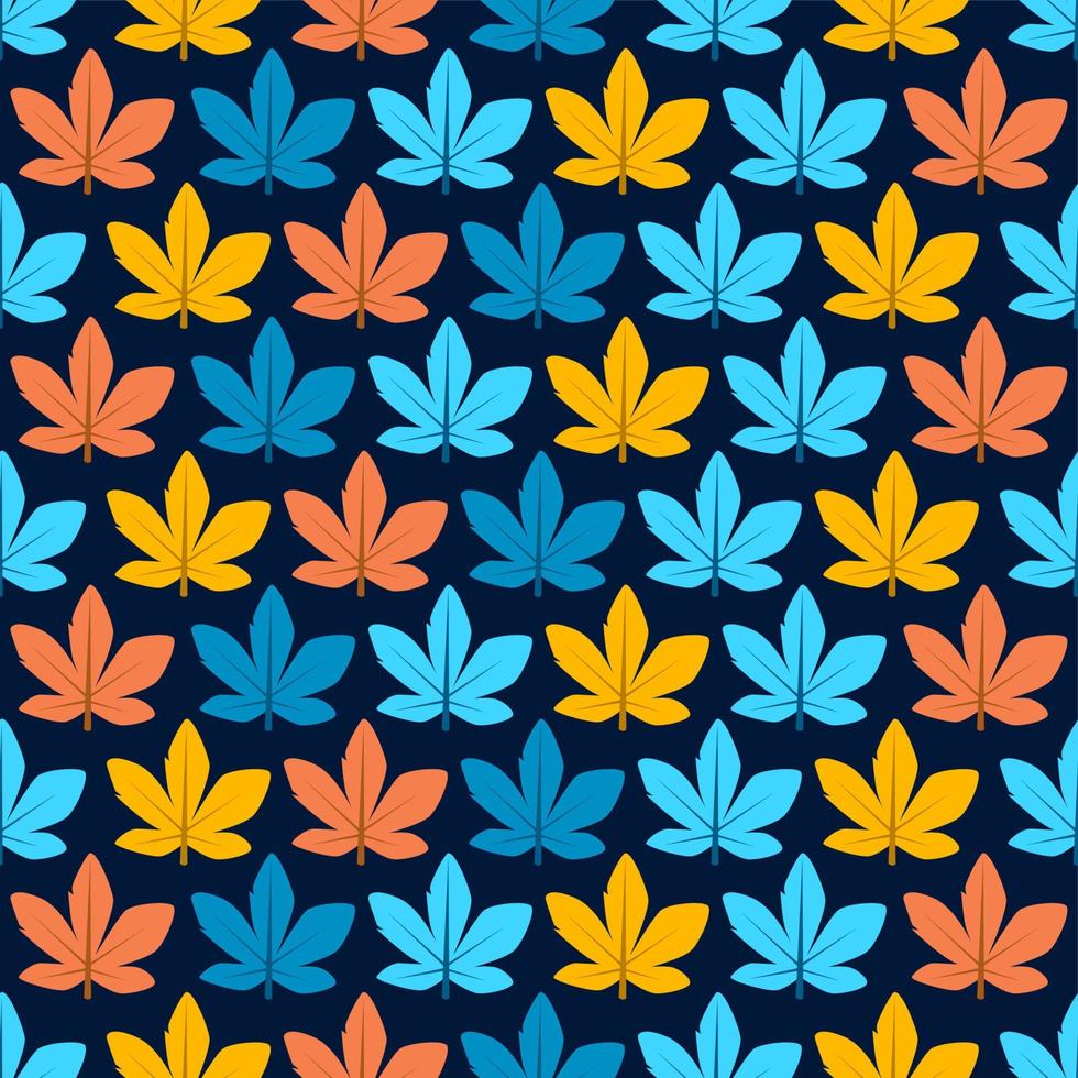 Conjunto de fondo de patrones sin fisuras de hojas de otoño vector