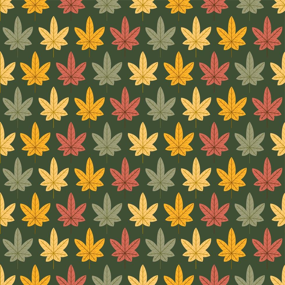 Autumn leaves seamless pattern background set vector