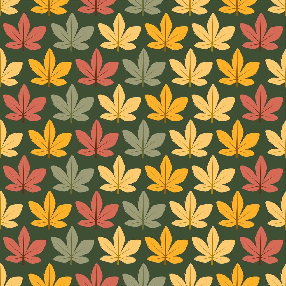 Autumn leaves seamless pattern background set vector