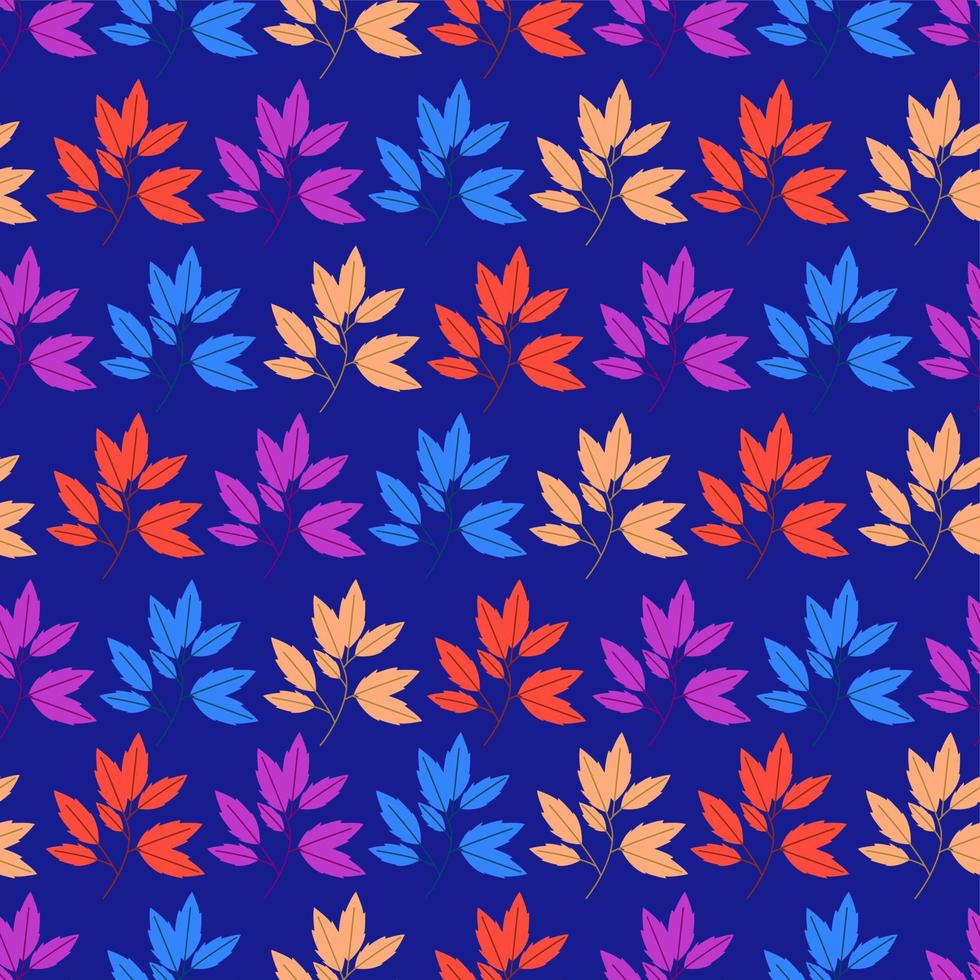 Autumn leaves seamless pattern background set vector