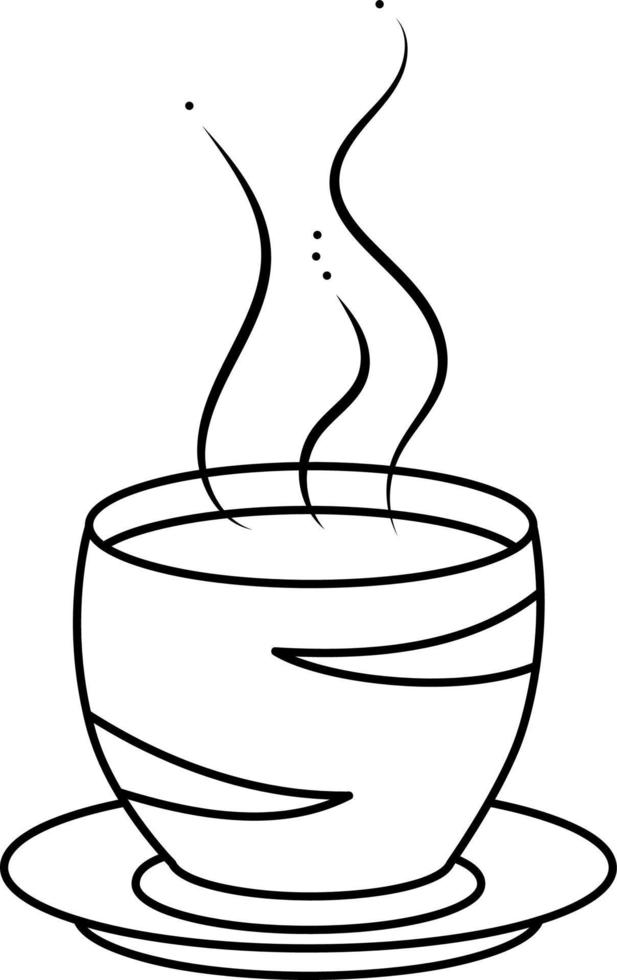 taza con tea2 caliente. ilustración vectorial de dibujos animados de garabatos. vector