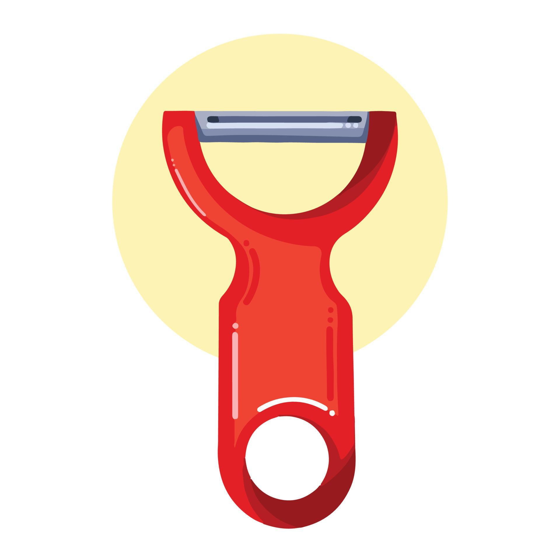 Red vegetable and fruit skin peeler vector illustration isolated for