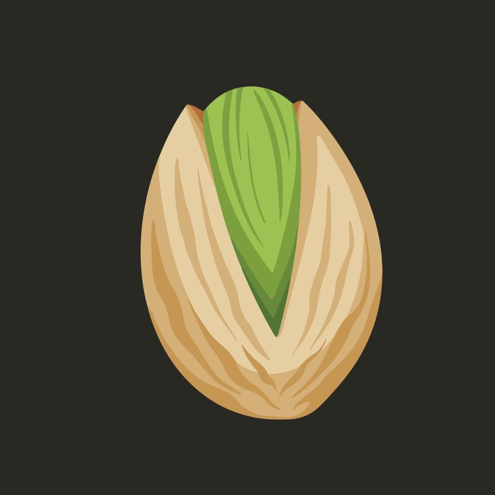 dibujo de ilustración de icono de vector de color completo de pistacho único aislado sobre fondo liso. dibujo de pictograma de comida con estilo de arte plano de dibujos animados.