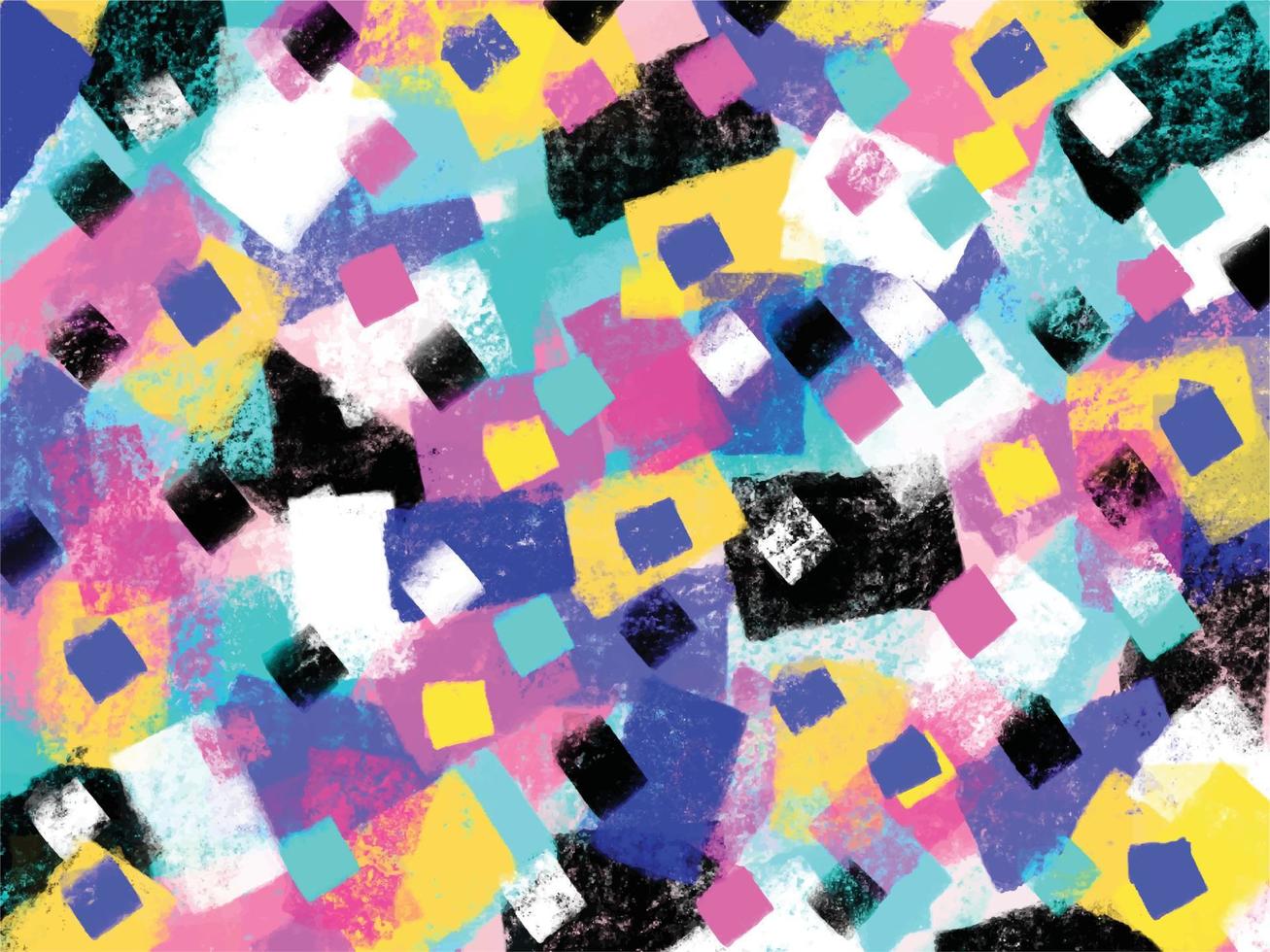 Cool colorful grunge background with black, yellow, turquoise, and pink brush stroke background. vector