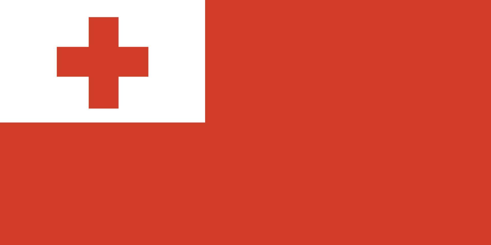 Tonga flag. Official colors and proportions. vector