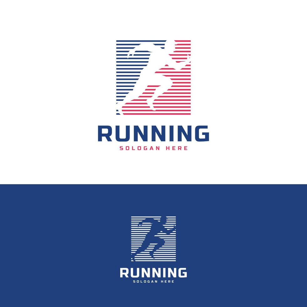 Running club logo template, Marathon tournament logptype, Sport team identity. Fitness, athlete training for life symbol, Creative lettering logo design. vector