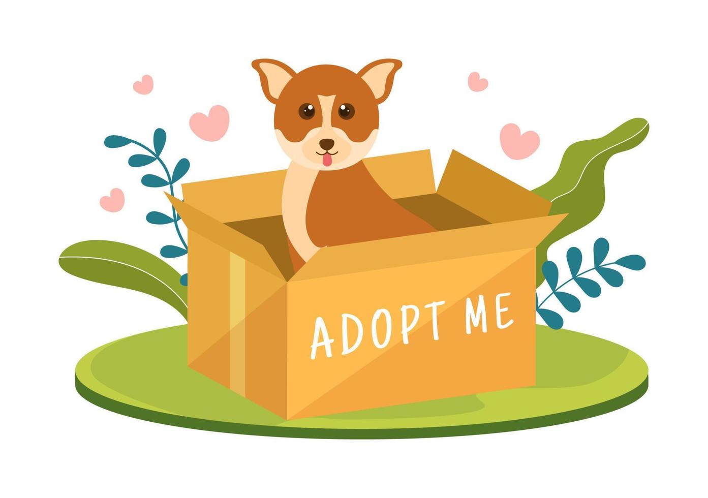 Adopt a Pet From an Animal Shelter in the Form of Cats or Dogs to Care for and Look After in Flat Cartoon Hand Drawn Templates Illustration vector