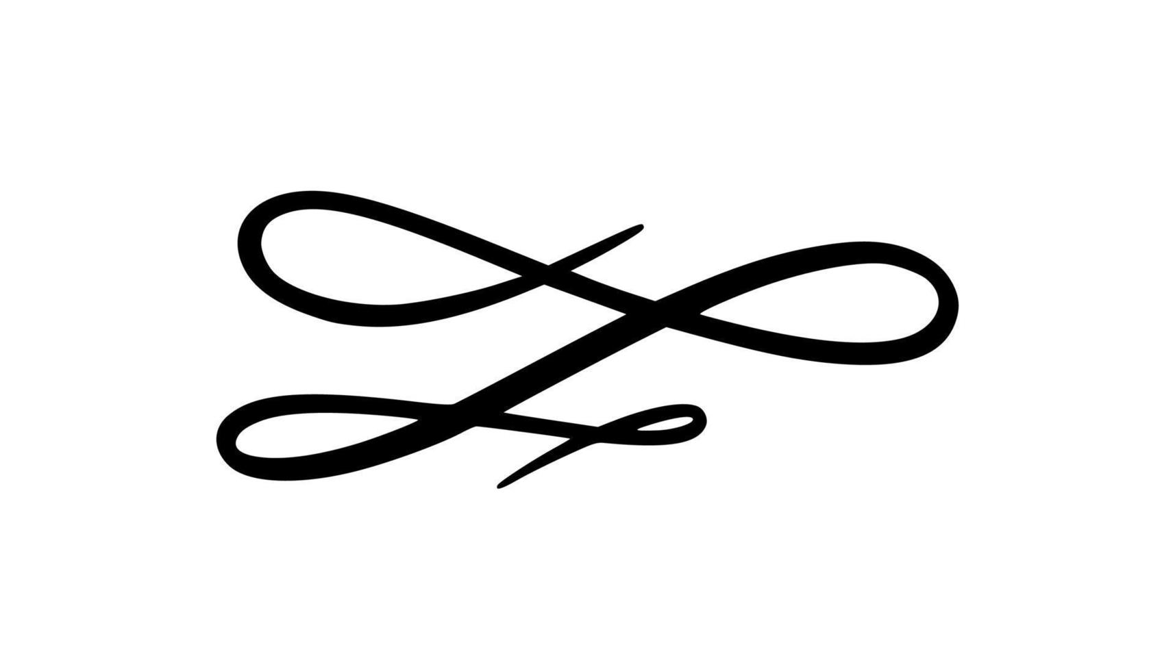 Squiggle and swirl line. Hand drawn calligraphic swirl. Vector illustration