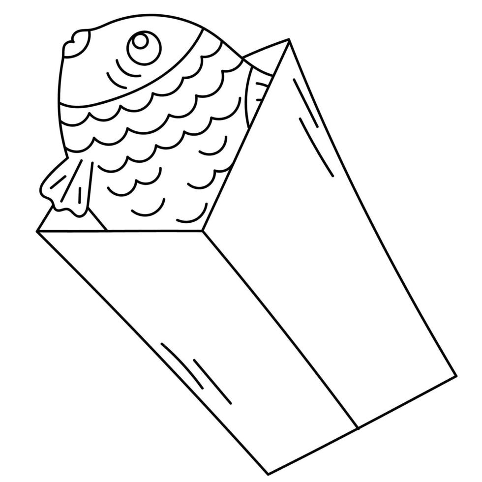 Taiyaki Japanese fishshaped cake.Japanese street food dessert.Line