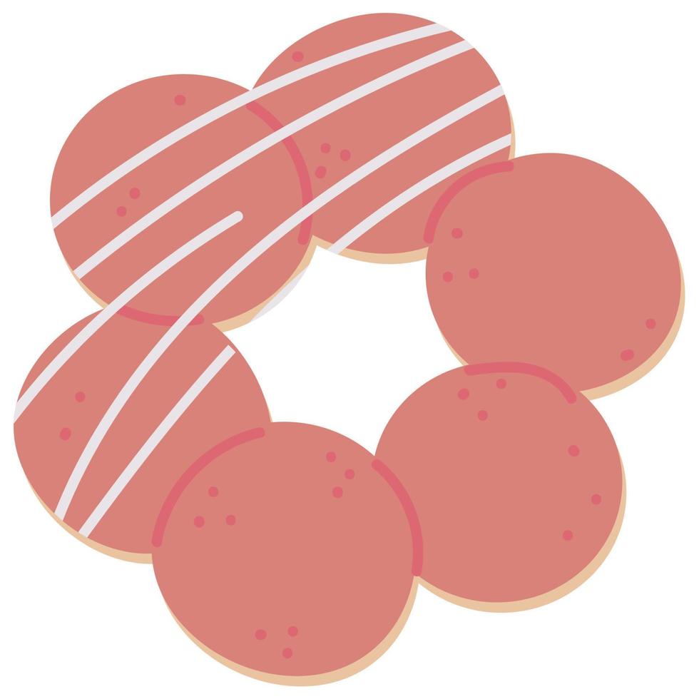 Mochi donuts or poi mochi. Bakery dessert , Japanese mochi donut with topping vector