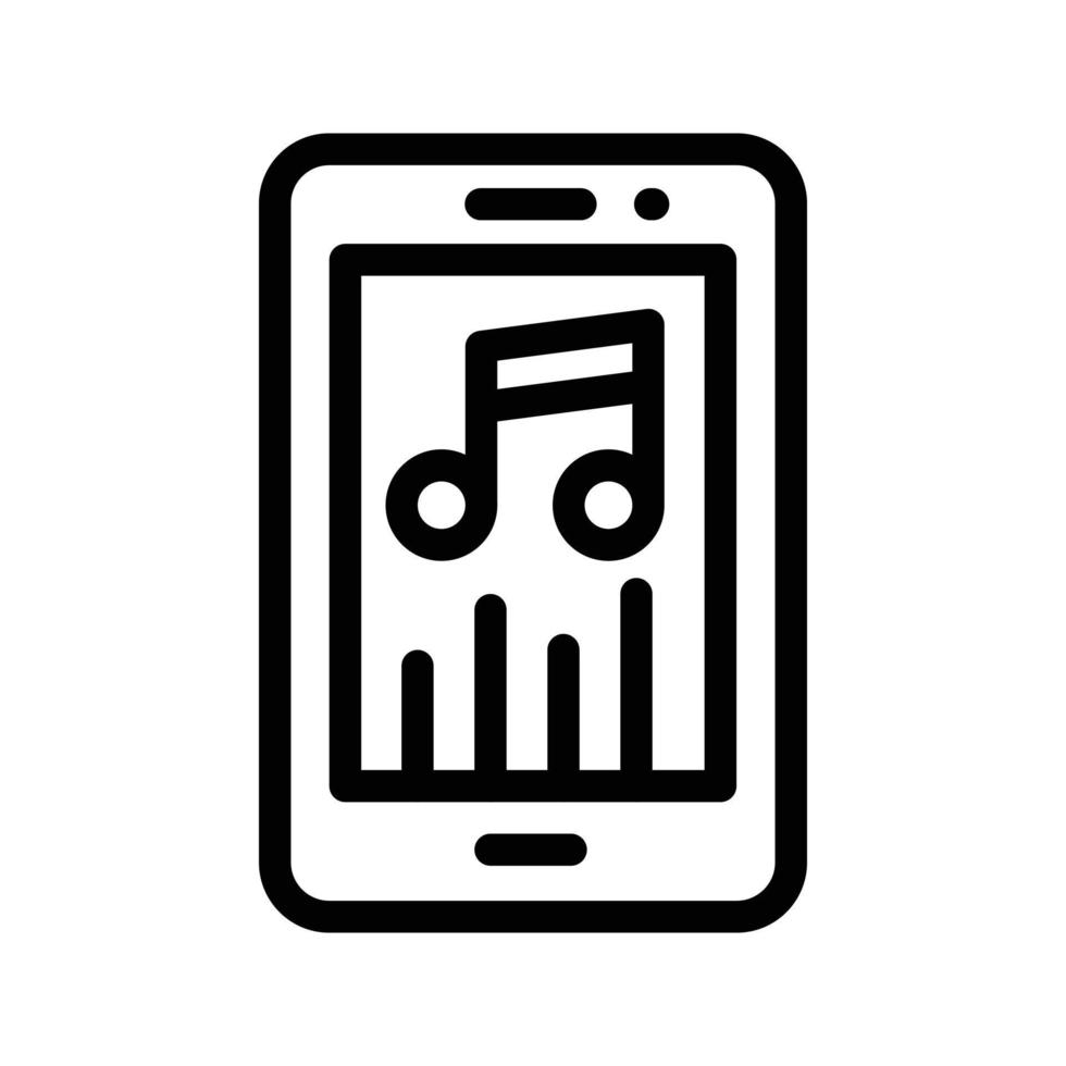 ilustración vectorial de música móvil en un fondo. símbolos de calidad premium. iconos vectoriales para concepto y diseño gráfico. vector